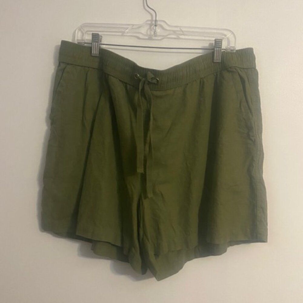 Nautica Green Linen blend drawstring waist shorts, size XXL